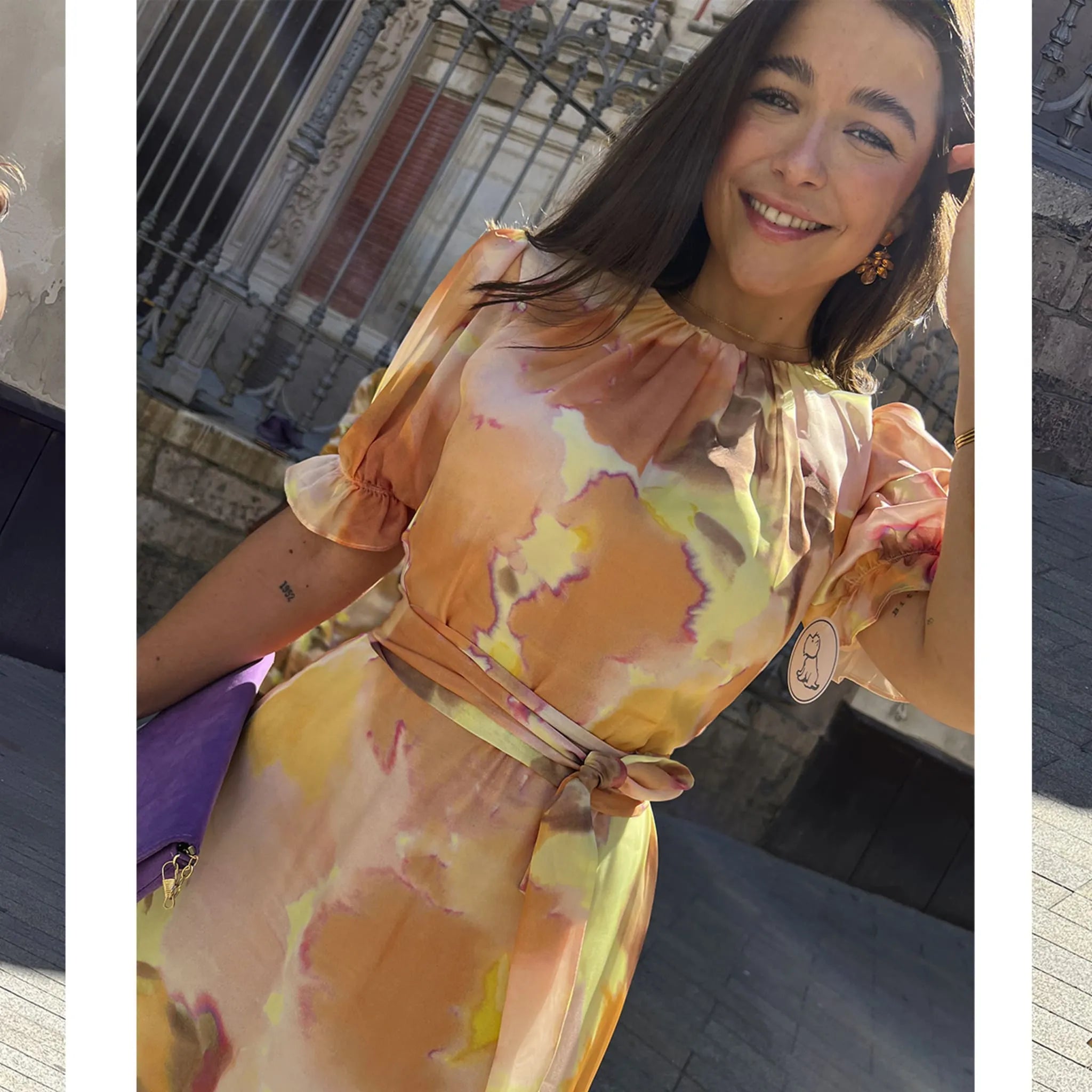 Vestido Paz  detalle escote con plisado invitada perfecta mami de comunión ideal