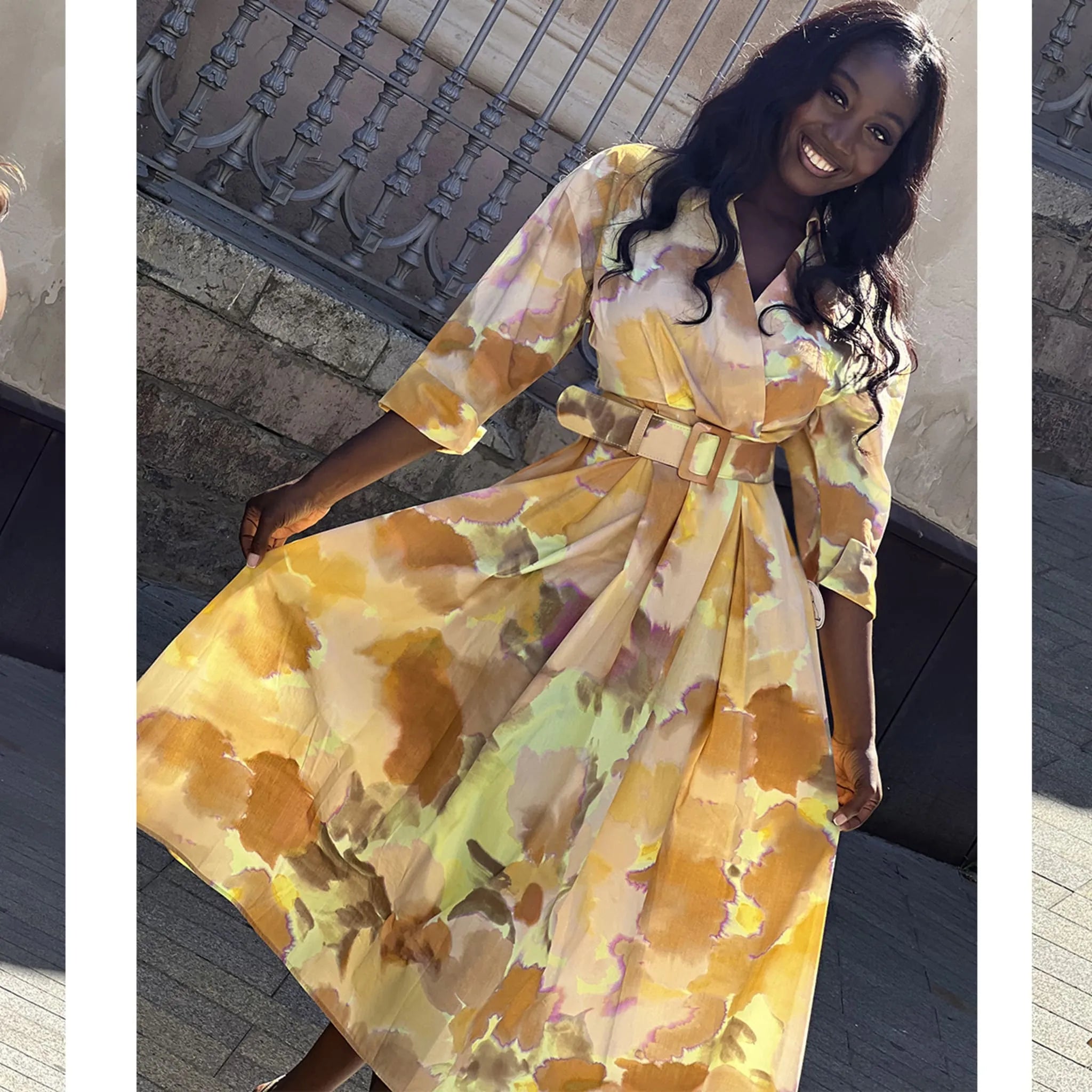 Vestido Sed detalle estampado tejido y falda en movimiento, invitada perfecta mami de comunión ideal