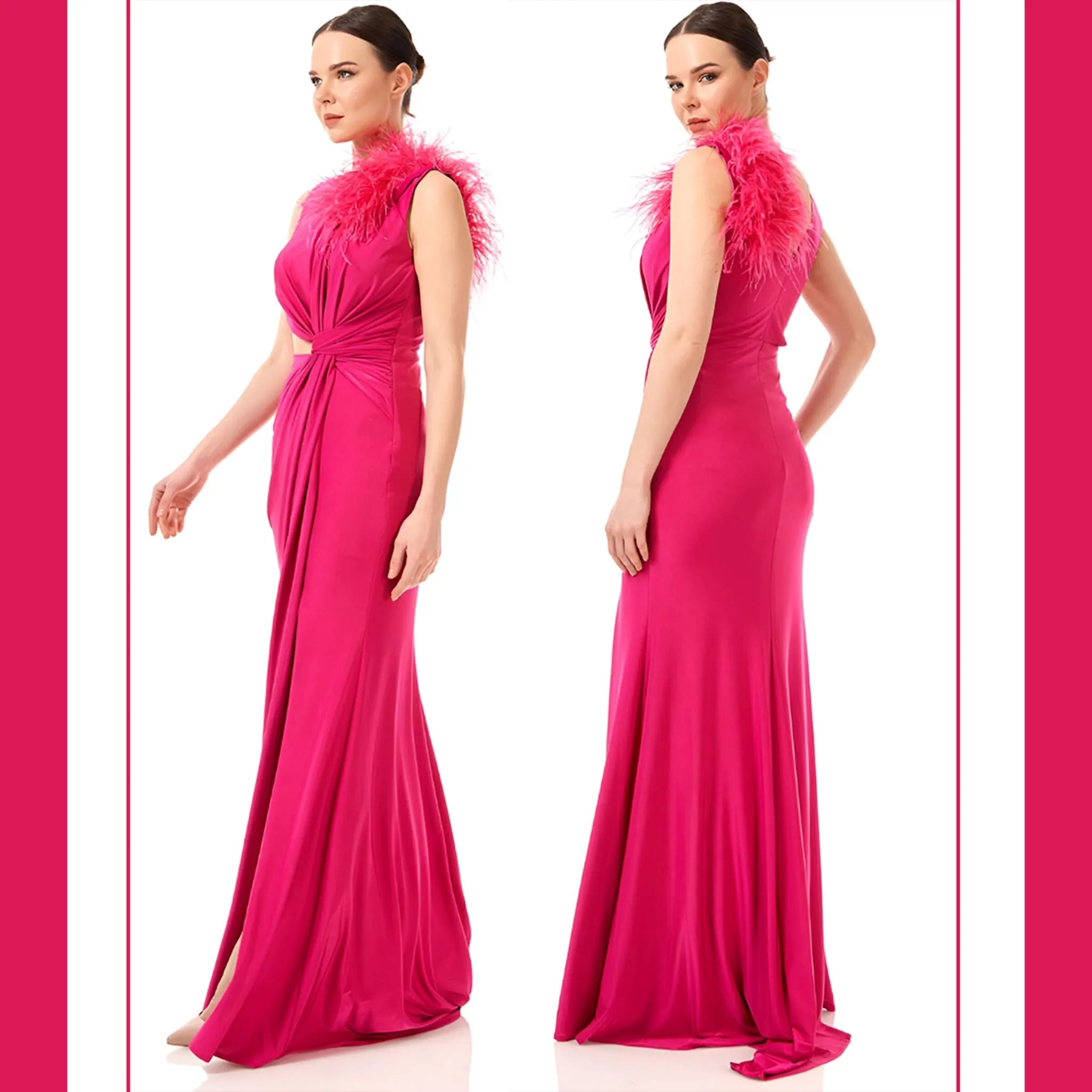 María Salas Vestidos Madrina Novia Vestido Beril Fucsia